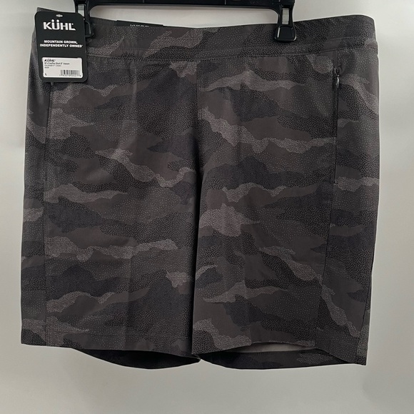 BRAND NEW Kuhl Women's L Freeflex‎ Gray Camo Polyester Shorts - Picture 3 of 4